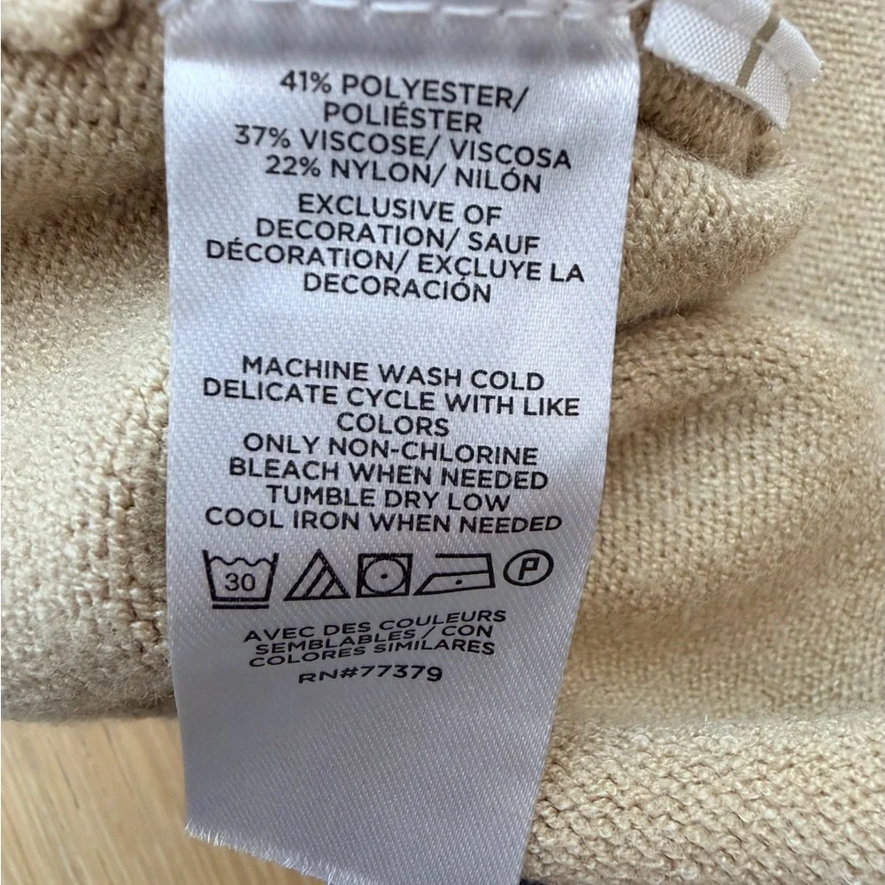 Ann Taylor Women’s Tan and Blue Cardigan Size Medium in Excellent Condition - Picture 6 of 6